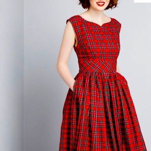 Christmas Plaid midi dress NWOT